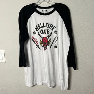 Netflix Stranger Things Hellfire Club Baseball Style tee